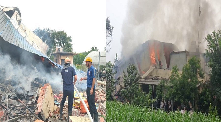 पटाखा फैक्ट्री में लगी भीषण आग, एक की मौत, कई घायल
