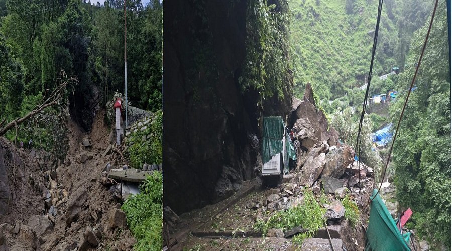 गौरीकुंड के पास भूस्खलन से बाधित केदारनाथ यात्रा मार्ग, यात्रियों को पैदल भेजा गया धाम की ओर