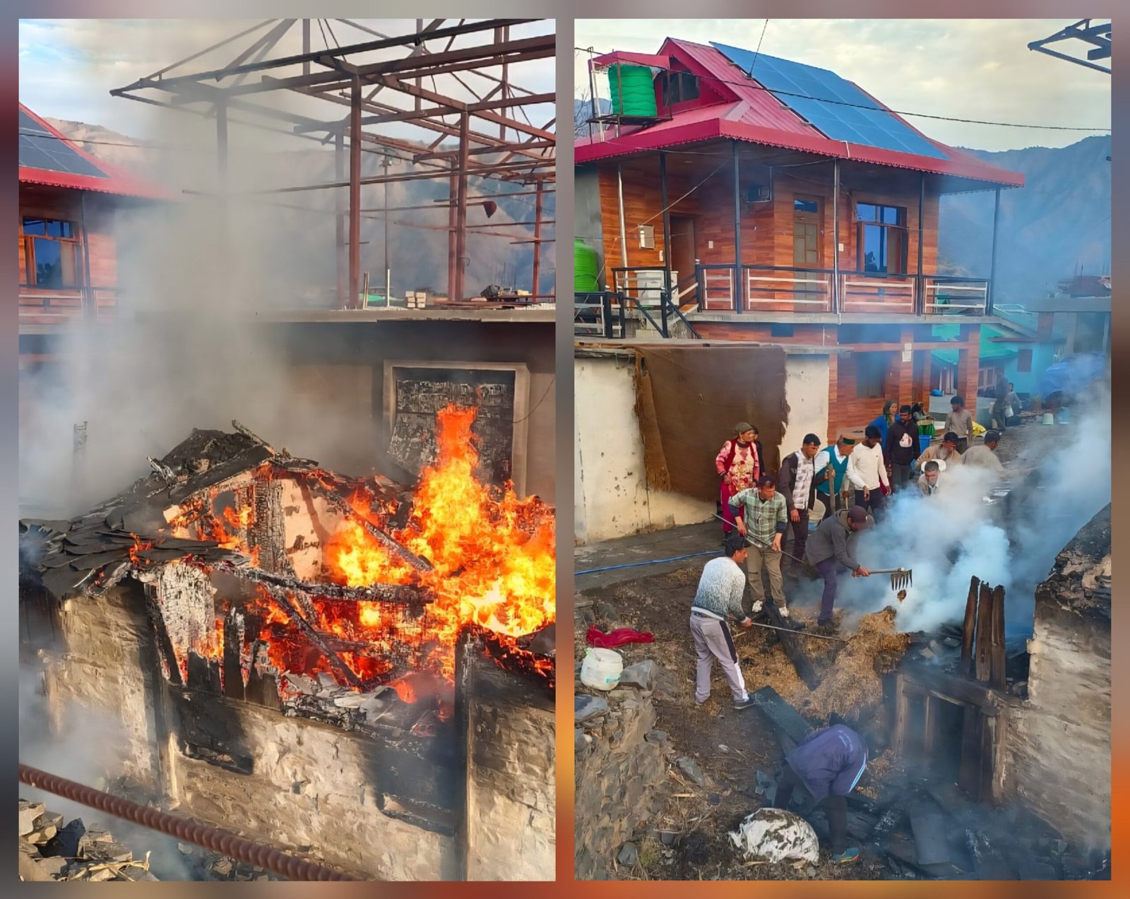 चकराता के गमरी गांव में तीन मंजिला मकान में लगी आग,70 साल पुराना घर हुआ खाक।