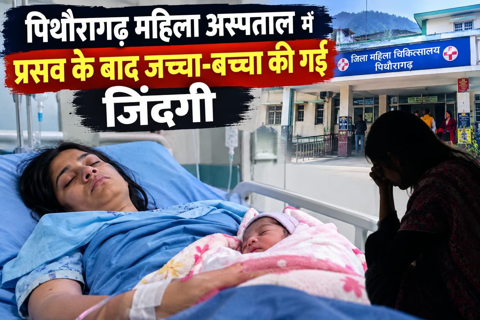 पिथौरागढ़ महिला अस्पताल में प्रसव के बाद जच्चा-बच्चा की गई जिंदगी।
